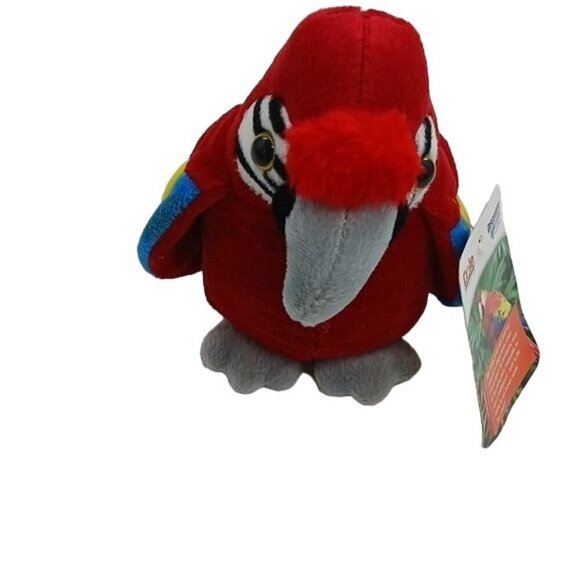 Discovery Parrot Plush Red Globe Reversible Vintage Stuffed Animal 6 Inch - Picture 4 of 9